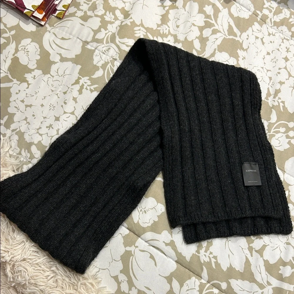 Express Dark Ribbed Scarf - Picture 1 of 2